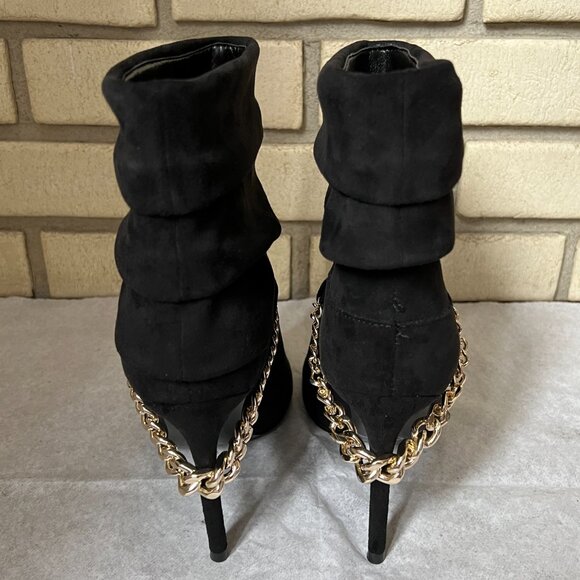 Guess GWADILEE2 Women's Black Suede Open Toe Stiletto Ankle Bootie, Size 7M - Picture 5 of 10